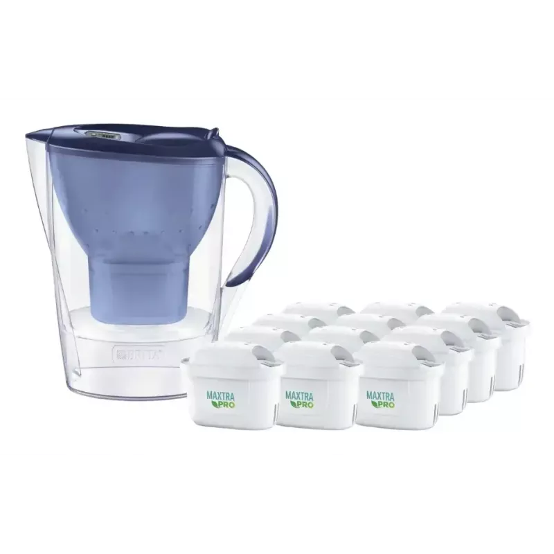 BRITA Marella rankinis vandens filtras 2,4 l, mėlynas/skaidrus, su 12 kasečių