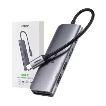 Ugreen 15214 USB-C stotelė nešiojamam kompiuteriui, USB 3.2 Gen 1, alyvinė metalinė
