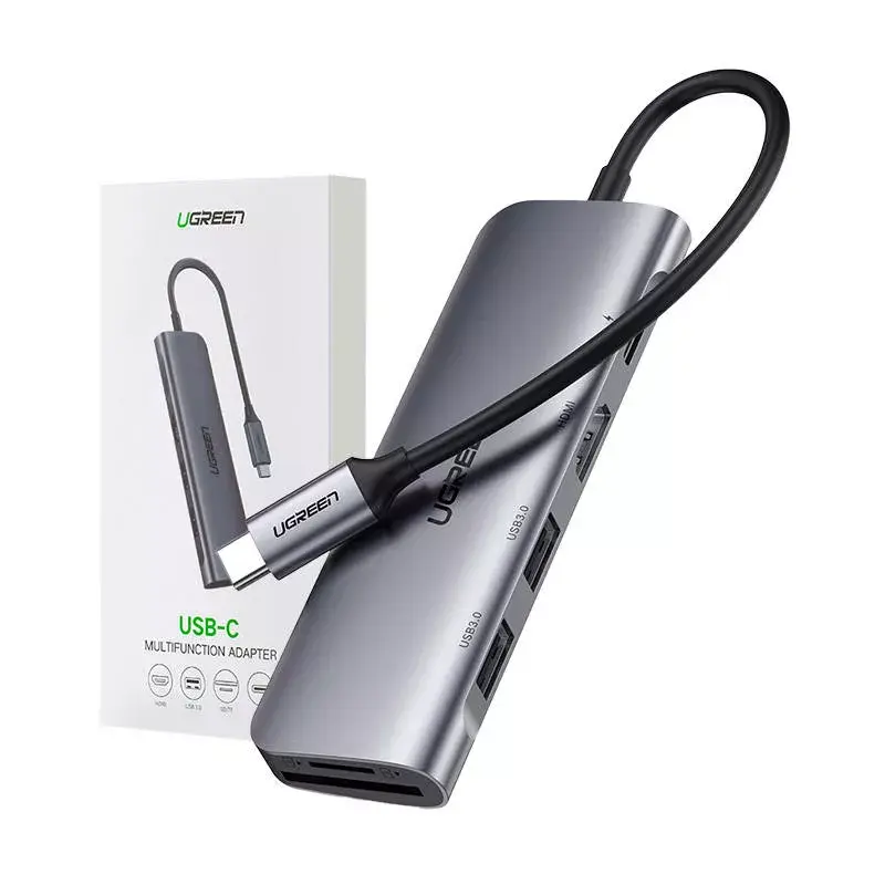 Ugreen 15214 USB-C stotelė nešiojamam kompiuteriui, USB 3.2 Gen 1, alyvinė metalinė