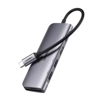 Ugreen 15214 USB-C stotelė nešiojamam kompiuteriui, USB 3.2 Gen 1, alyvinė metalinė