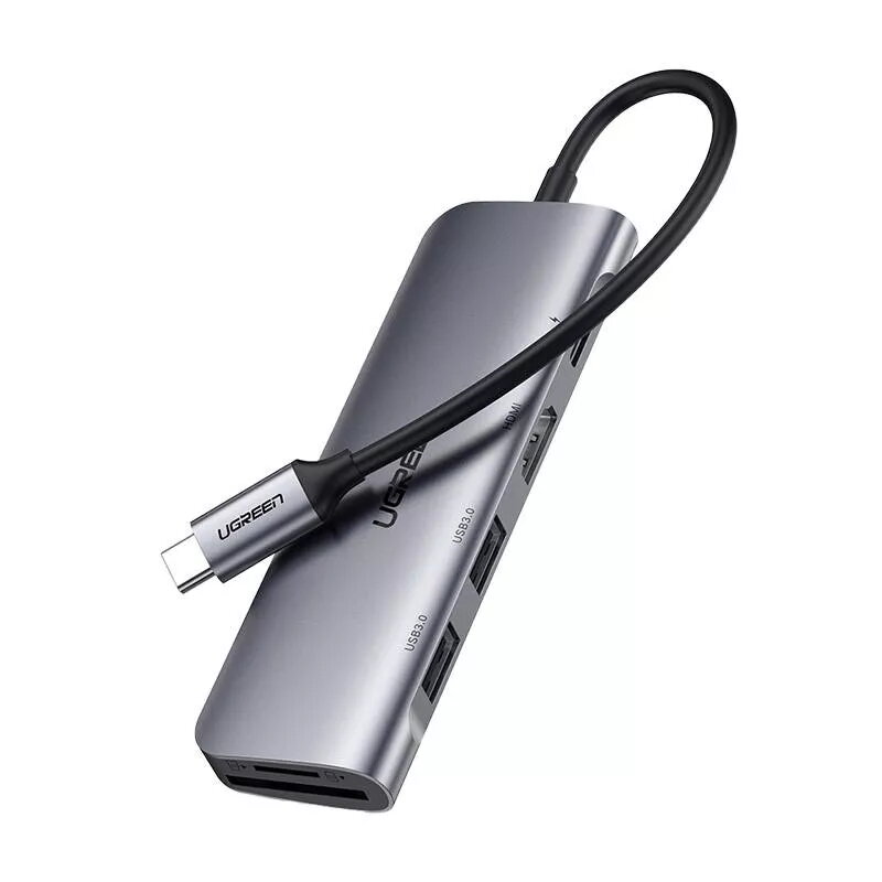 Ugreen 15214 USB-C stotelė nešiojamam kompiuteriui, USB 3.2 Gen 1, alyvinė metalinė