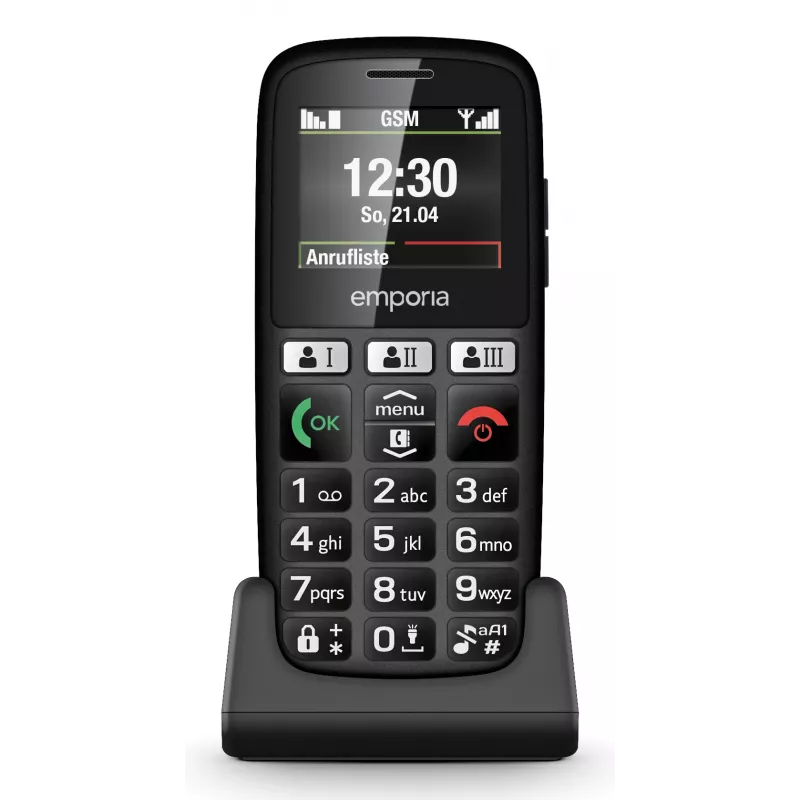 Emporia emporiaHAPPY 4,6 cm (1,81 colio) 70 g Juodas paprastas telefonas