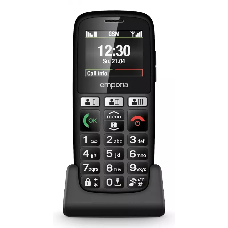 Emporia emporiaHAPPY 4,6 cm (1,81 colio) 70 g Juodas paprastas telefonas