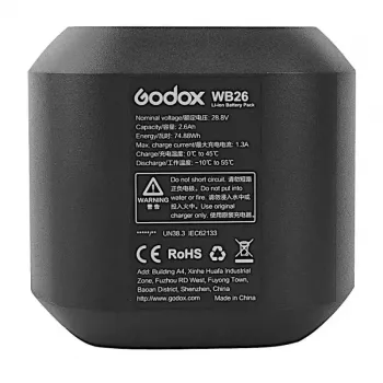 Baterija fotoaparato blykstės priedui Godox WB26 ličio jonų 2600 mAh 28,8 V