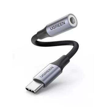 Ugreen 80154 mobiliojo telefono laidas Juoda, Pilka USB C 3.5 mm