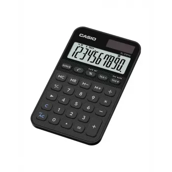 Skaičiuotuvas CASIO SL-310YC kišeninis bazinis, 10 skaitmenų, baterija ir saulės elementas, mokesčių ir pelno funkcijos, juodas