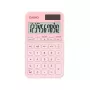 Kišeninis skaičiuotuvas CASIO SL-310YC — 10 skaitmenų, baterija/saulė, mokesčių ir pelno funkcijos, šviesiai rožinis
