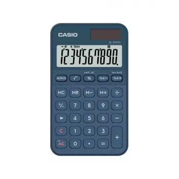Skaičiuotuvas Casio SL-310YC kišeninis, 10 skaitmenų, baterija/saulė, tamsiai mėlynas