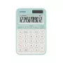 Stalinis skaičiuotuvas CASIO MS-20YC – 12 skaitmenų, baterija/saulė, mokesčių ir pelno funkcijos, šviesiai žalias