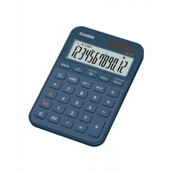 Stalinis skaičiuotuvas CASIO MS-20YC — 12 skaitmenų, mokesčių ir pelno funkcijos, baterija/saulė, tamsiai mėlynas