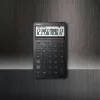 Stalinis skaičiuotuvas CASIO JW-200DQ – pagrindinis, 12 skaitmenų, mokesčių ir pelno funkcijos, baterija/saulė, juodas