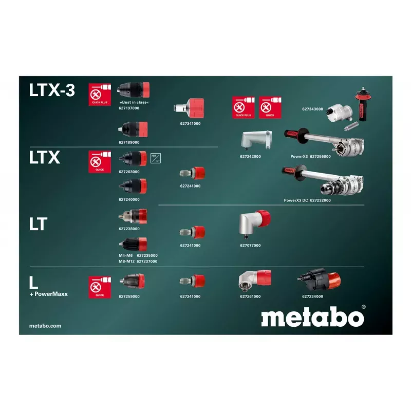 Pistolinė rankena gręžtuvas Metabo BS 18 LTX-3 BL Q I Metal 4000 RPM 3 kg