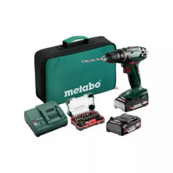 Belaidis pistoleto tipo grąžtas Metabo BS 18 – 18 V LiPo, 1,3 kg, greito užspaudimo griebtuvas, 1 cm, 1600 aps./min., 20 mm mediena