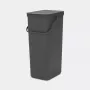 Brabantia Sort & Go 40L stačiakampis šiukšlių konteineris pilkas