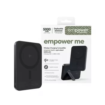 PanzerGlass empower™ by ® empower™ Bank su sukamu stovu | 5000 mAh | Kosminė juoda