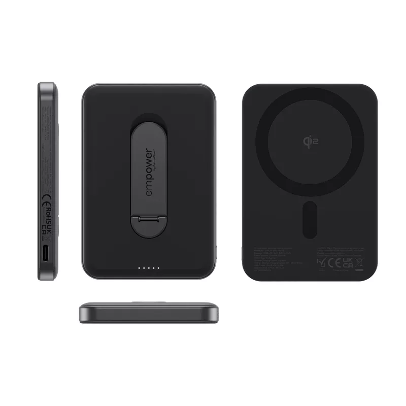 PanzerGlass empower™ by ® empower™ Bank su sukamu stovu | 5000 mAh | Kosminė juoda