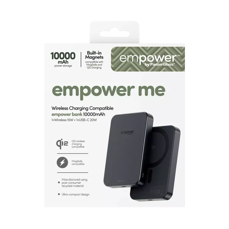 Nešiojamas powerbankas PanzerGlass empower™ 10000mAh Space Black, 0,245 kg