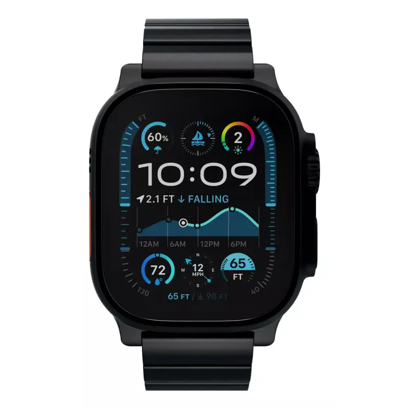 Dirželis išmaniesiems laikrodžiams Decoded Traction Band Black Titanium — riešo dydis 130–225 mm, 1 vnt.