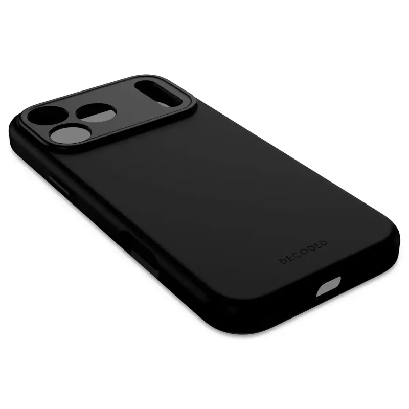 Silicininis dėklas Decoded Apple iPhone 17 Pro Max — juodas, 6,9 colio (17,5 cm), mikropluoštas/PU