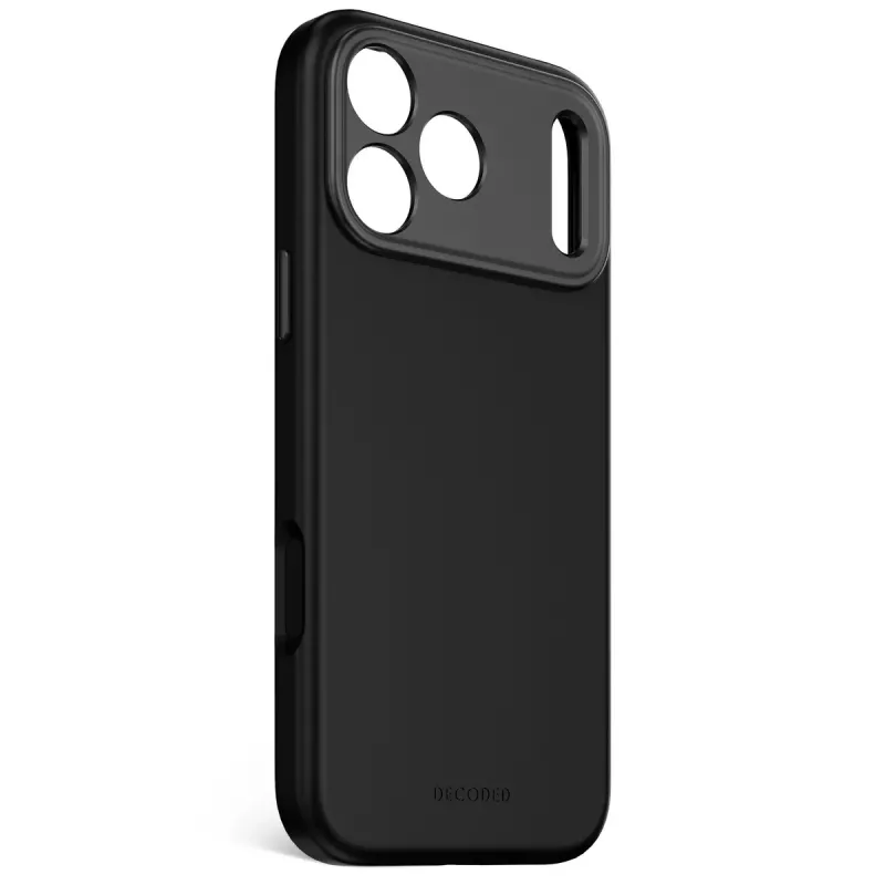 Silicininis dėklas Decoded Apple iPhone 17 Pro Max — juodas, 6,9 colio (17,5 cm), mikropluoštas/PU