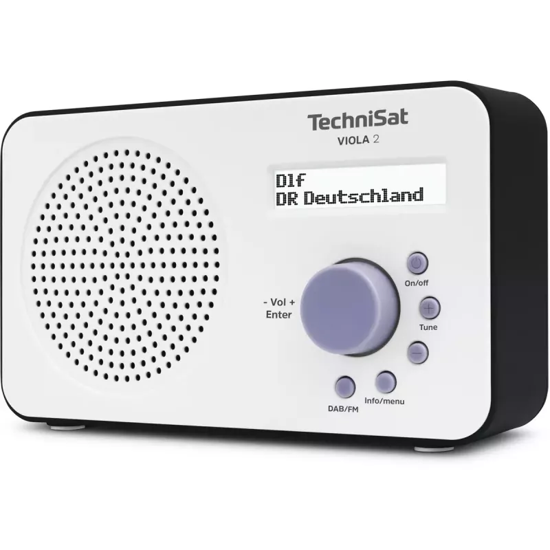 Nešiojamas skaitmeninis radijas TECHNISAT 0000/3906 – DAB/DAB+/FM, 1 W RMS, LCD, 3,5 mm, baltas/juodas, 0,338 kg
