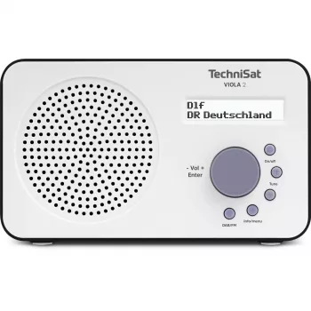 Nešiojamas skaitmeninis radijas TECHNISAT 0000/3906 – DAB/DAB+/FM, 1 W RMS, LCD, 3,5 mm, baltas/juodas, 0,338 kg