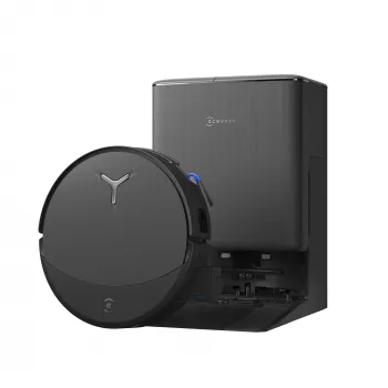 Robotinis dulkių siurblys Ecovacs DEEBOT T90 PRO OMNI — be maišelio, 0,25 l talpa, 350 min veikimo laikas, Li‑Ion 4000 mAh, juodas