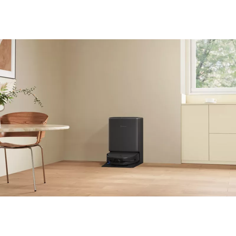 Robotinis dulkių siurblys Ecovacs DEEBOT T90 PRO OMNI — be maišelio, 0,25 l talpa, 350 min veikimo laikas, Li‑Ion 4000 mAh, juodas