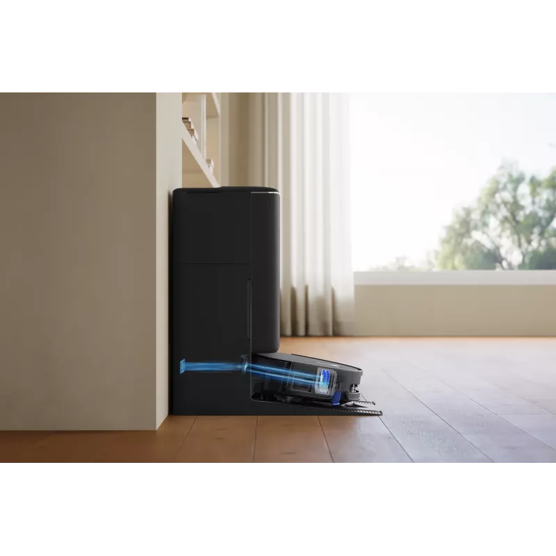 Robotinis dulkių siurblys Ecovacs DEEBOT T90 PRO OMNI — be maišelio, 0,25 l talpa, 350 min veikimo laikas, Li‑Ion 4000 mAh, juodas