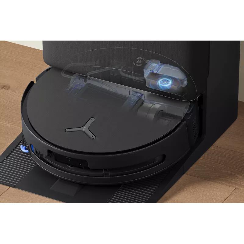 Robotinis dulkių siurblys Ecovacs DEEBOT T90 PRO OMNI — be maišelio, 0,25 l talpa, 350 min veikimo laikas, Li‑Ion 4000 mAh, juodas