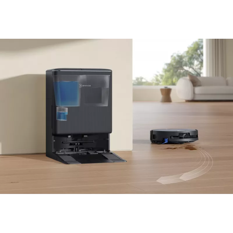 Robotinis dulkių siurblys Ecovacs DEEBOT T90 PRO OMNI — be maišelio, 0,25 l talpa, 350 min veikimo laikas, Li‑Ion 4000 mAh, juodas