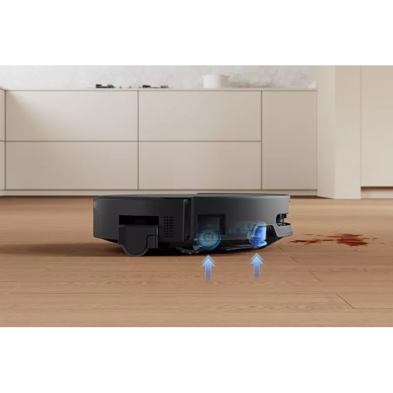 Robotinis dulkių siurblys Ecovacs DEEBOT T90 PRO OMNI — be maišelio, 0,25 l talpa, 350 min veikimo laikas, Li‑Ion 4000 mAh, juodas