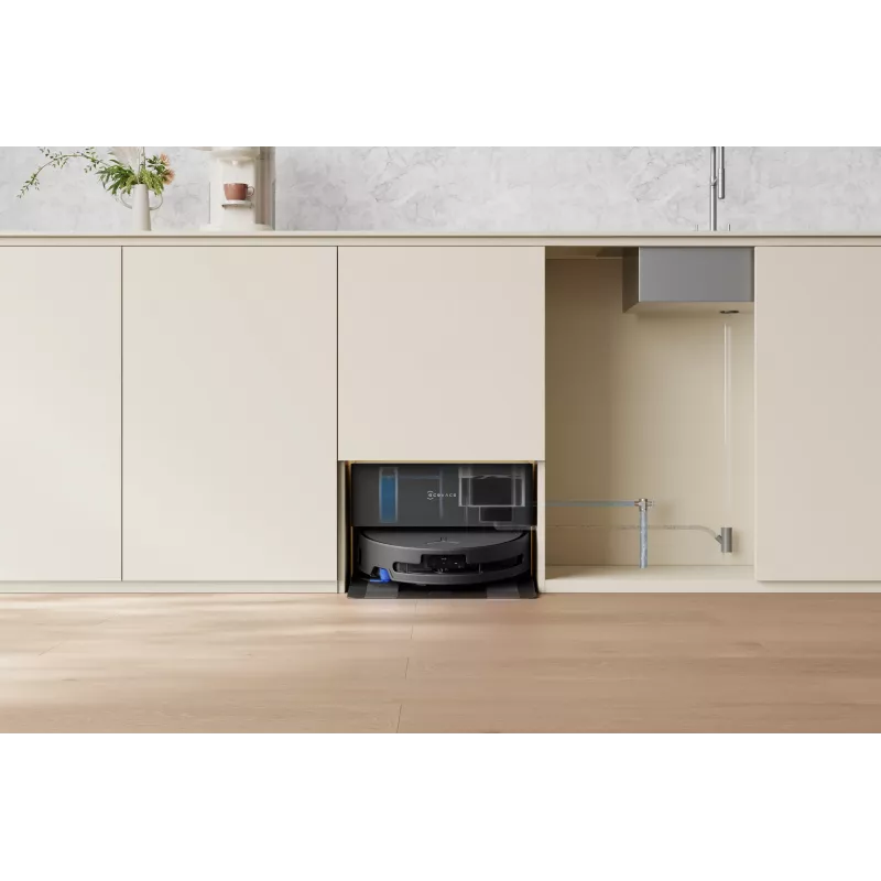 Robotinis dulkių siurblys Ecovacs DEEBOT T90 PRO OMNI — be maišelio, 0,25 l talpa, 350 min veikimo laikas, Li‑Ion 4000 mAh, juodas