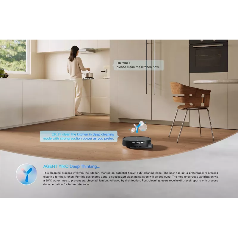 Robotinis dulkių siurblys Ecovacs DEEBOT T90 PRO OMNI — be maišelio, 0,25 l talpa, 350 min veikimo laikas, Li‑Ion 4000 mAh, juodas