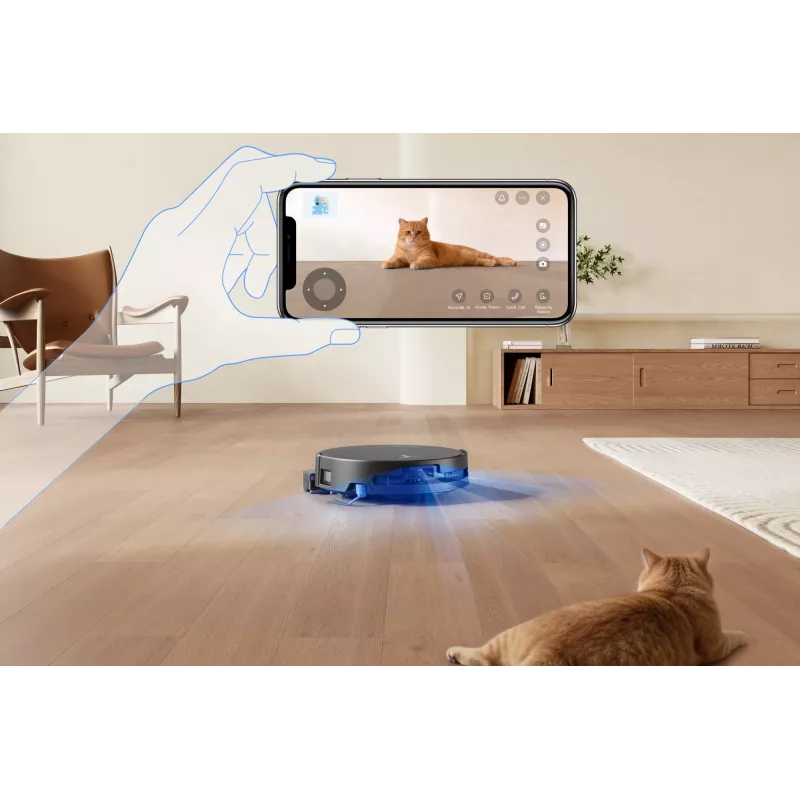 Robotinis dulkių siurblys Ecovacs DEEBOT T90 PRO OMNI — be maišelio, 0,25 l talpa, 350 min veikimo laikas, Li‑Ion 4000 mAh, juodas