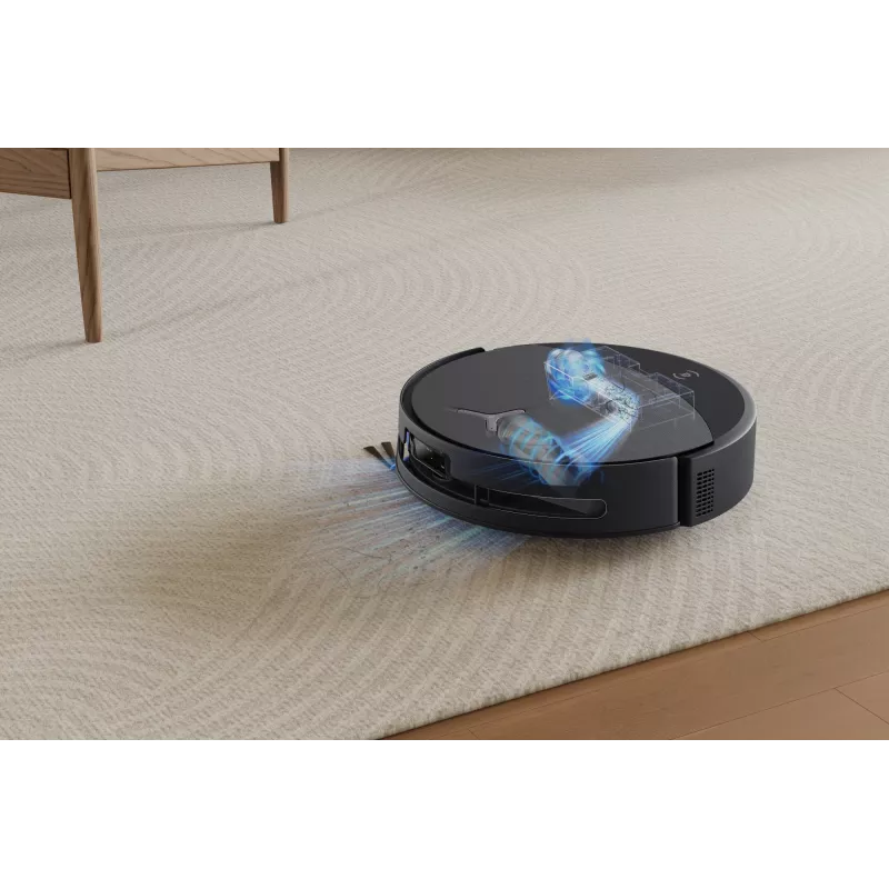 Robotinis dulkių siurblys Ecovacs DEEBOT T90 PRO OMNI — be maišelio, 0,25 l talpa, 350 min veikimo laikas, Li‑Ion 4000 mAh, juodas