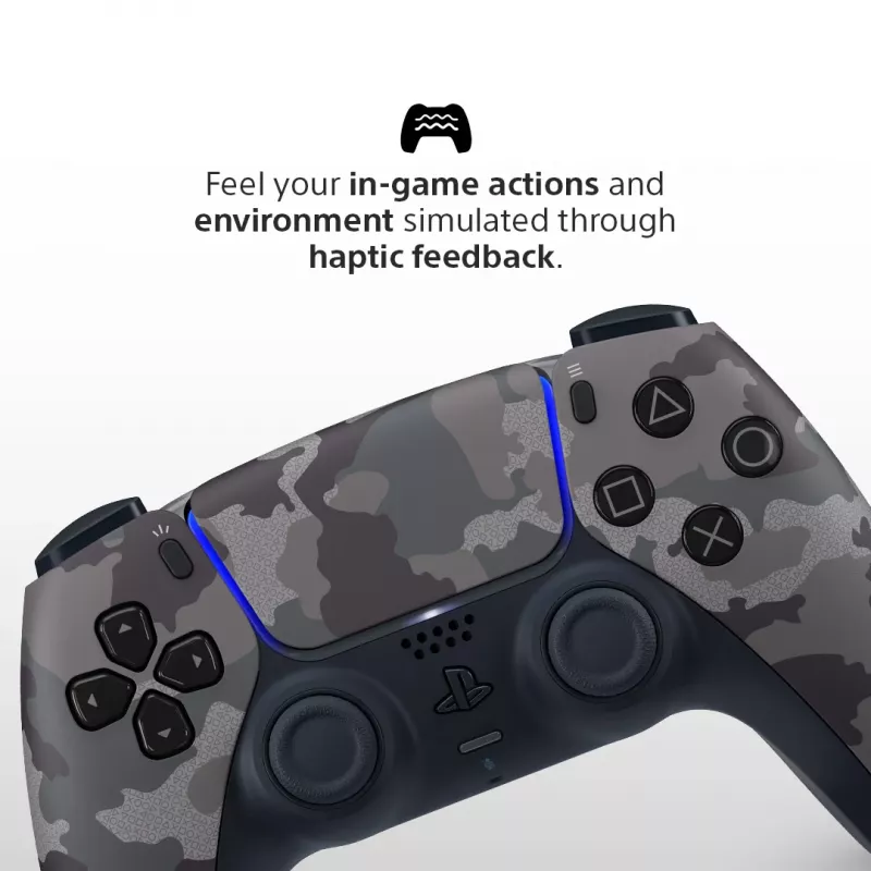 Valdiklis Sony DualSense v3 Camufliažas — Bluetooth/USB, PS5, įmontuota baterija, USB‑C, 160×106×66 mm