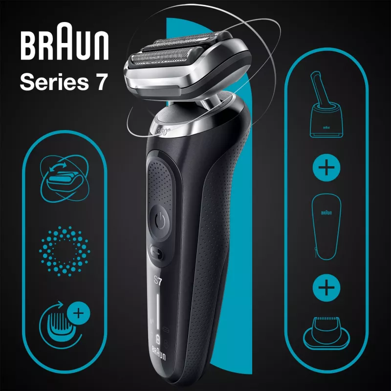 Braun Series 7 71-N7200cc skutimosi aparatas su folija, juodas