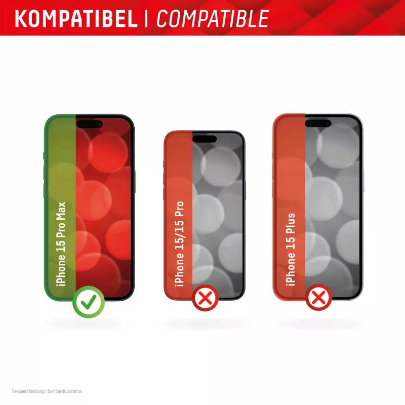 Displex apsauginis stiklas + dėklas Apple iPhone 15 Pro Max, su EASY-ON® Eco montavimo rėmeliu, atsparus įbrėžimams