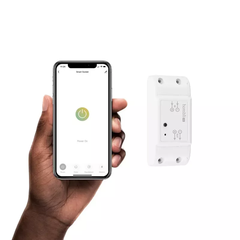 Hombli Smart Switch 2P belaidis jungiklis 230V (90–250V, 50–60Hz), 39×88×24 mm