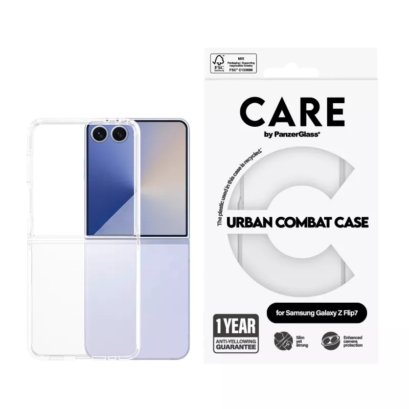 PanzerGlass CARE™ by ® Urban Combat Dėklas Skaidrus Samsung Galaxy Z Flip7