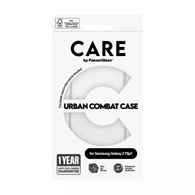 PanzerGlass CARE™ by ® Urban Combat Dėklas Skaidrus Samsung Galaxy Z Flip7