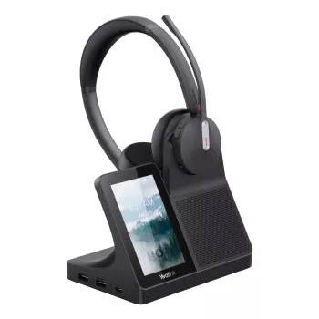 Ausinės Yealink WH64 Dual – laidinės ir belaidės Bluetooth, antausinės, lankeliu, 50 m diapazonas, juodos