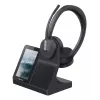 Ausinės Yealink WH64 Dual – laidinės ir belaidės Bluetooth, antausinės, lankeliu, 50 m diapazonas, juodos