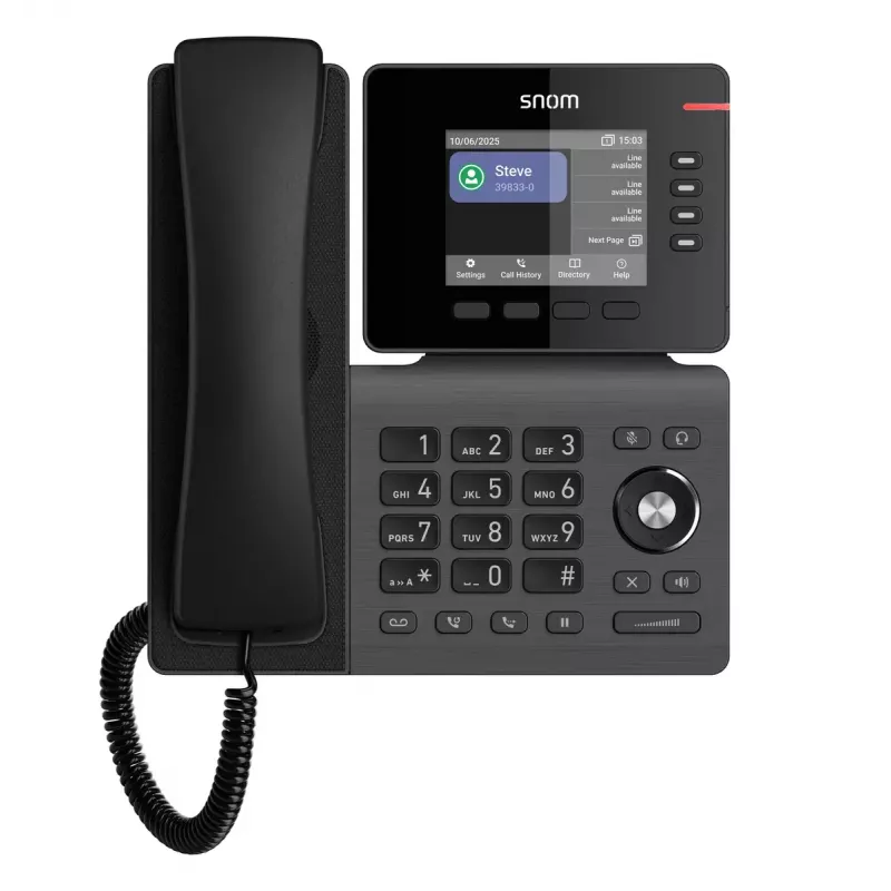 IP telefonas Snom D810W – 3,36 colių IPS ekranas, Gigabit Ethernet, Wi‑Fi (802.11a/b/g/n/ac), PoE, juoda