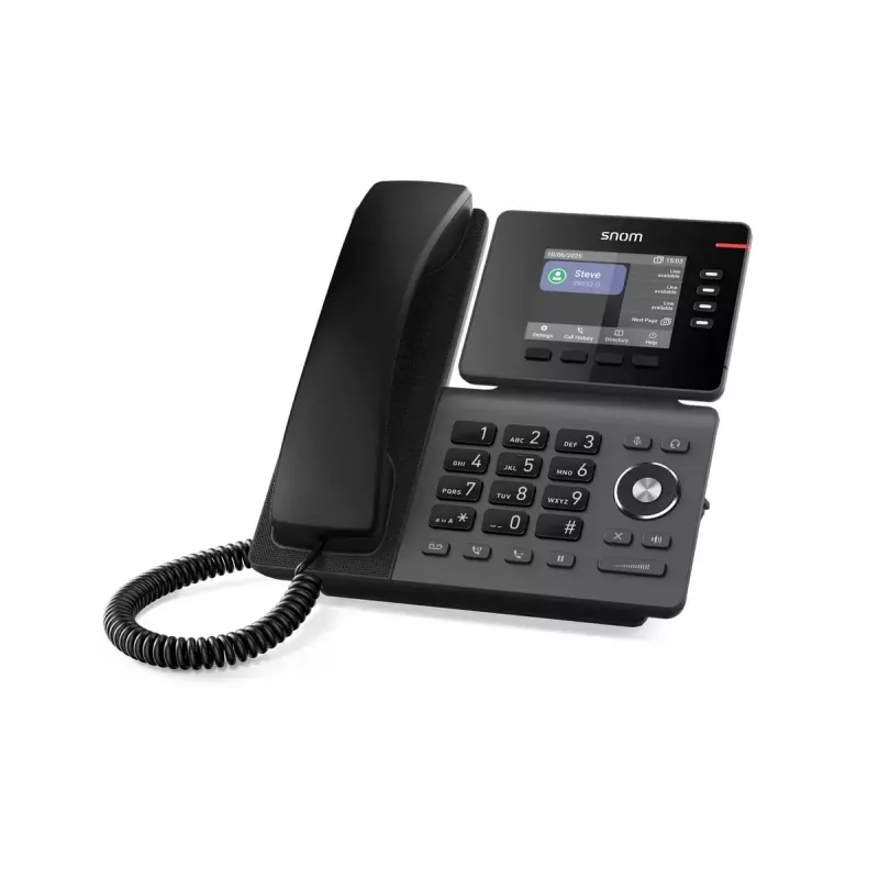 IP telefonas Snom D810W – 3,36 colių IPS ekranas, Gigabit Ethernet, Wi‑Fi (802.11a/b/g/n/ac), PoE, juoda