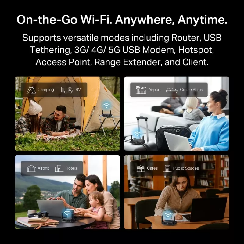 TP-Link BE3600 Wi-Fi 7 belaidis maršrutizatorius 2.5 Gigabit Ethernet dviejų juostų (2,4 GHz / 5 GHz) Juodas
