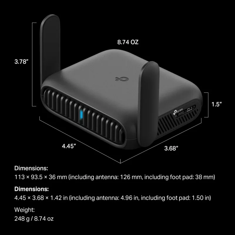 TP-Link BE3600 Wi-Fi 7 belaidis maršrutizatorius 2.5 Gigabit Ethernet dviejų juostų (2,4 GHz / 5 GHz) Juodas