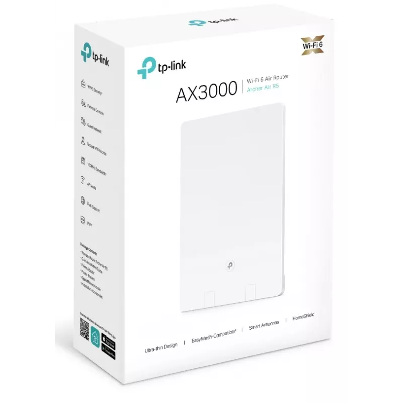 Belaidis maršrutizatorius TP-Link AIR R5 (3 vnt.) – Dviejų juostų 2,4/5 GHz, Wi-Fi 6, Gigabit Ethernet, USB, Baltas