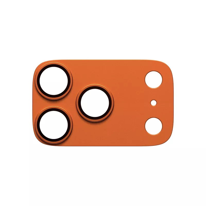 PanzerGlass Fender kameros apsauga iPhone 17 Pro — silikoninė, Cosmic Orange, atspari įbrėžimams ir smūgiams